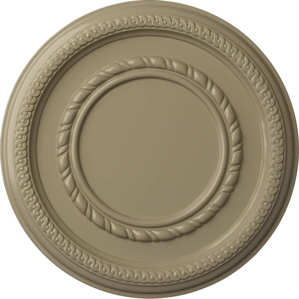 Ekena Millwork Federal Roped Small Ceiling Medallion (Fits Canopies up to 6"), 12 5/8"OD x 1 1/8"P, Gobi Desert CM12FEGDF - main